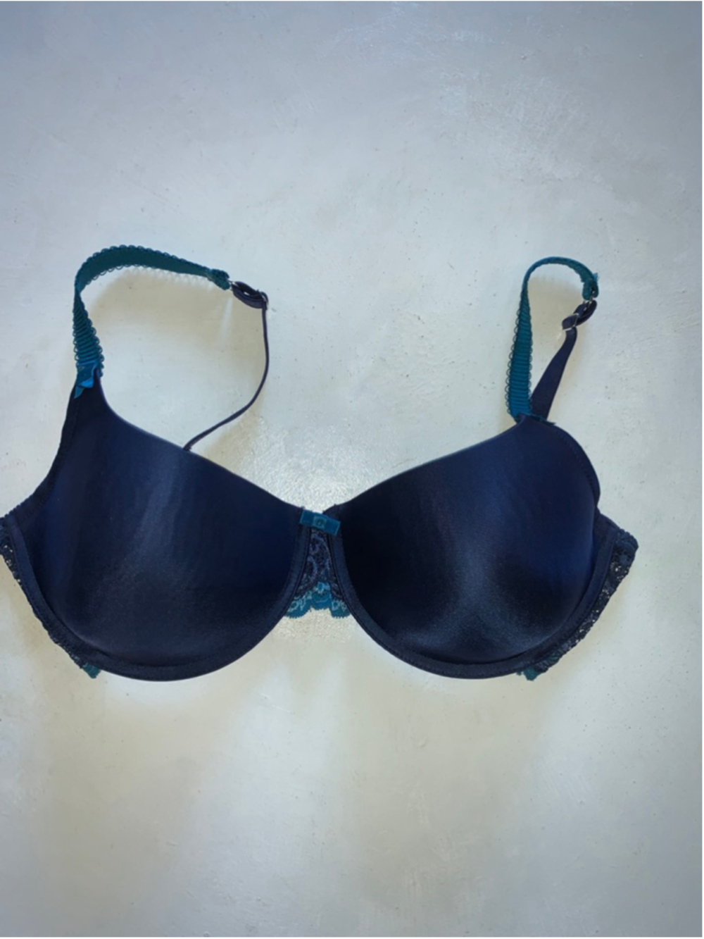 Women's wonderbra Navy Teal Lace Bra 38E (DD)